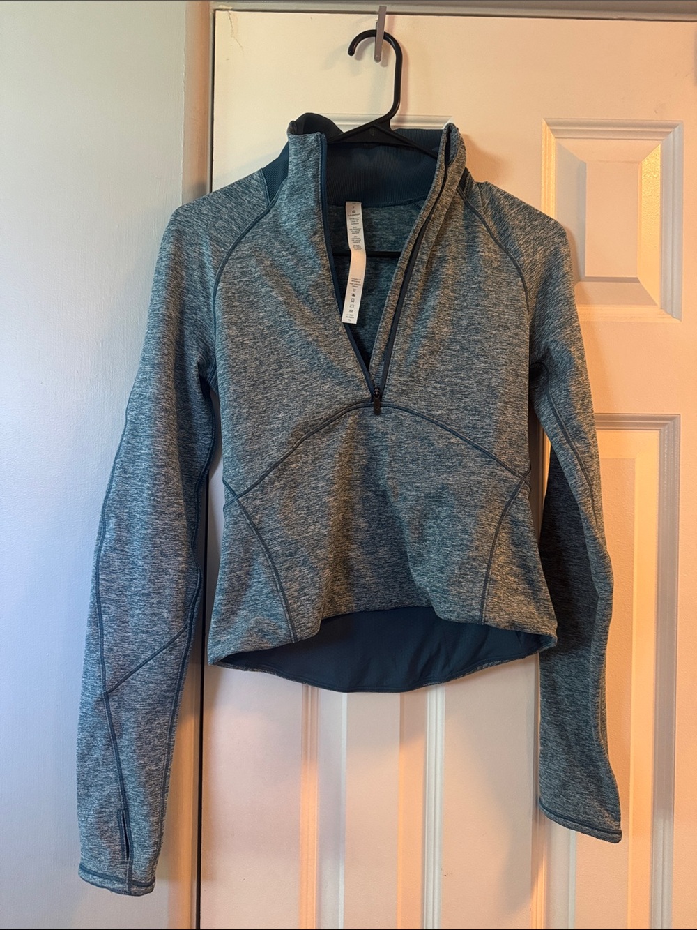 lululemon athletica Heather Blue/Teal Half-Zip Pullover